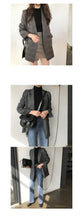 Load image into Gallery viewer, Women&#39;s check long sleeve cotton jacket casual vintage coat plaid blazer