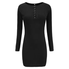 Load image into Gallery viewer, Autumn Winter Women Dress Long Sleeve Ribbed Knitted Sweater Dress V Neck Mini Bodycon Sexy Dress Jurken 2019 Ladies Dresses