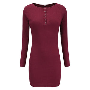 Autumn Winter Women Dress Long Sleeve Ribbed Knitted Sweater Dress V Neck Mini Bodycon Sexy Dress Jurken 2019 Ladies Dresses