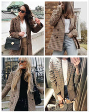 Load image into Gallery viewer, Fashion Autumn Women Plaid Blazers and Jackets Work Office Lady Suit Slim Double Breasted Business Female Blazer Coat Talever