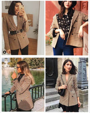 Load image into Gallery viewer, Fashion Autumn Women Plaid Blazers and Jackets Work Office Lady Suit Slim Double Breasted Business Female Blazer Coat Talever