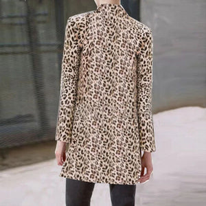 Elegant Leopard Long Sleeved Blazers Fashion Women Charming Blazer Coat Casual Long Sleeve Blazer Jacket Female Chemise D40