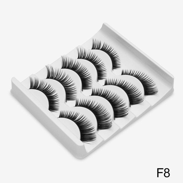 SEXYSHEEP 5Pairs 3D Mink Hair False Eyelashes Natural/Thick Long Eye Lashes Wispy Makeup Beauty Extension Tools