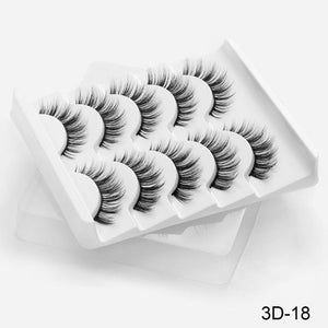 SEXYSHEEP 5Pairs 3D Mink Hair False Eyelashes Natural/Thick Long Eye Lashes Wispy Makeup Beauty Extension Tools