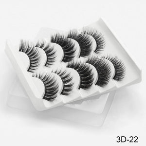 SEXYSHEEP 5Pairs 3D Mink Hair False Eyelashes Natural/Thick Long Eye Lashes Wispy Makeup Beauty Extension Tools