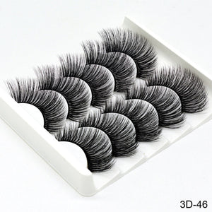 SEXYSHEEP 5Pairs 3D Mink Hair False Eyelashes Natural/Thick Long Eye Lashes Wispy Makeup Beauty Extension Tools