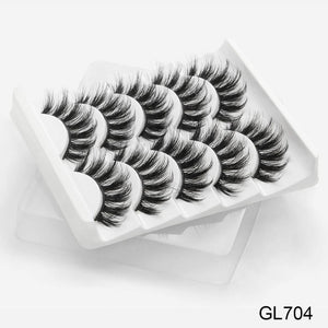 SEXYSHEEP 5Pairs 3D Mink Hair False Eyelashes Natural/Thick Long Eye Lashes Wispy Makeup Beauty Extension Tools