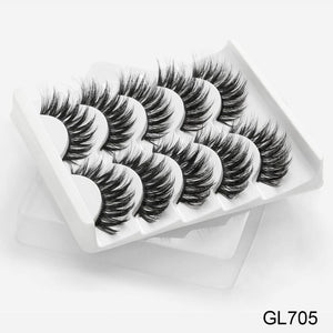 SEXYSHEEP 5Pairs 3D Mink Hair False Eyelashes Natural/Thick Long Eye Lashes Wispy Makeup Beauty Extension Tools