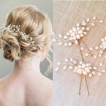 Load image into Gallery viewer, Festival Wedding Hair Accessories Bridal Hair Stick Floral Hairpin Beautiful Headdress Plait Hair Clip Vine Accessories