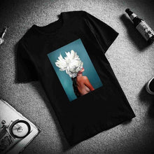 Load image into Gallery viewer, New Cotton Harajuku Aesthetics Tshirt Sexy Flowers Feather Print Short Sleeve Tops &amp; Tees Fashion Casual Couple T Shirt